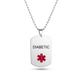 Red logo diamonds TYPE 1DIABETES necklace stainless steel pendant logo snake stick pendant