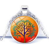 Tree of Life Time Gem Glass Necklace