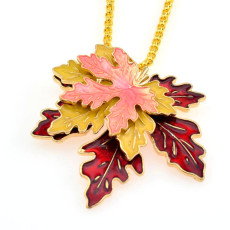 Dropping Oil Maple Leaf Pendant Necklace