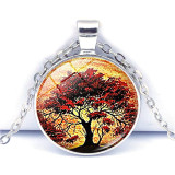 Tree of Life Time Gem Glass Necklace