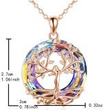 Tree of Life Pendant Simple Hollow out Crystal Necklace