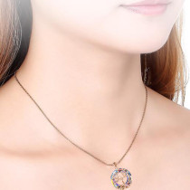 Tree of Life Pendant Simple Hollow out Crystal Necklace