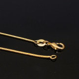 Copper gold snake chain pendant with chain and clavicle chain 1mm