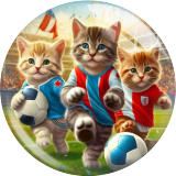 20MM Football Space Cat Print glass snap button charms