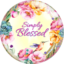 20MM BLESS Print glass snap button charms