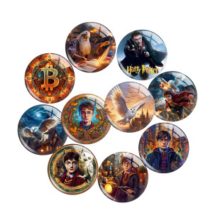 20MM Harry Potter Print glass snap button charms