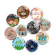 20MM BLESS Print glass snap button charms