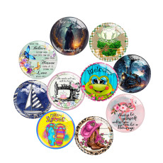 20MM Frogs believe Print glass snap button charms