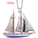Cruise ship Double sided Printed  Acrylic 60CM Necklace Pendant fit 12MM Snaps button jewelry wholesale