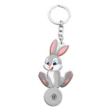 Rabbit Loves Turtle Christmas Tree Cartoon Anime Butterfly MOM Mother's Day Double sided Printed  Acrylic key chain fit 20MM Snaps button jewelry wholesale