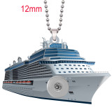 Cruise ship Double sided Printed  Acrylic 60CM Necklace Pendant fit 12MM Snaps button jewelry wholesale
