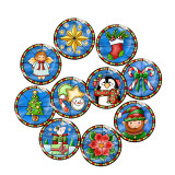 20MM Christmas Print glass snap button charms