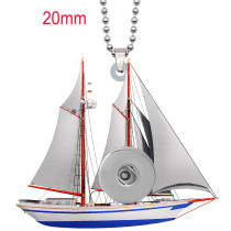 Cruise ship Double sided Printed  Acrylic 60CM Necklace Pendant fit 20MM Snaps button jewelry wholesale