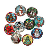 20MM Christmas Print glass snap button charms