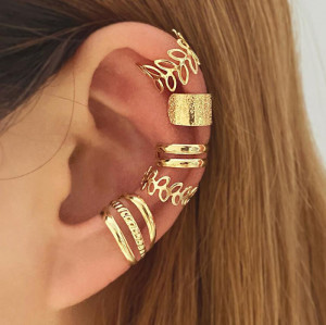 C-shaped Earnail Earbone Clip Earring Set