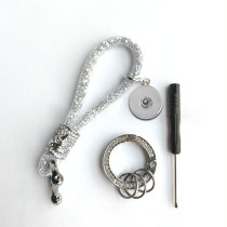 Car Keychain Diamond Crystal Keychain Three Piece Set fit  20MM Snaps button jewelry wholesale