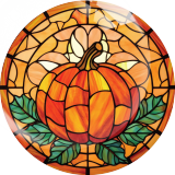 20MM Thanksgiving Print glass snap button charms