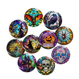 20MM Halloween  Print glass snap button charms