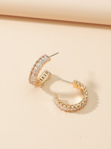 S925 Silver Needle Diamond Earrings