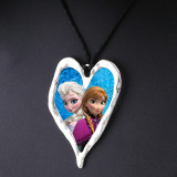Zinc alloy acrylic love cartoon character necklace