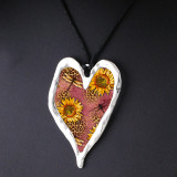 Zinc alloy acrylic lRosefinch Sunflower Flamingo Cat necklace