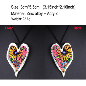 Zinc alloy acrylic love Leopard pattern necklace