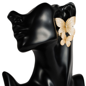 Two butterfly alloy earrings