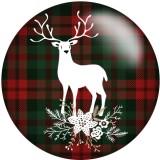 Painted metal 20mm snap buttons Christmas Deer Print