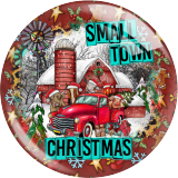 Painted metal 20mm snap buttons Christmas Print  charms