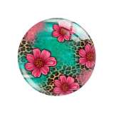 Painted metal 20mm snap buttons sunflower Flower Butterfly pattern Print  charms