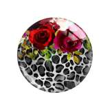 Painted metal 20mm snap buttons sunflower Leopard  pattern Print  charms