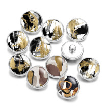 Painted metal 20mm snap buttons pattern Print   DIY jewelry