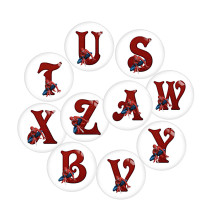 Painted metal 20mm snap buttons 26 letter cartoon anime Print  charms