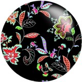 Painted metal 20mm snap buttons  Flower Print   DIY jewelry