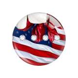 Painted metal 20mm snap buttons USA Flag sunflower Print  charms