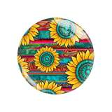 Painted metal 20mm snap buttons sunflower Flower  pattern Print  charms