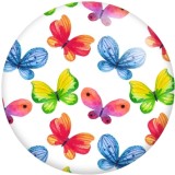 Painted metal 20mm snap buttons Colorful Butterfly  Print   DIY jewelry