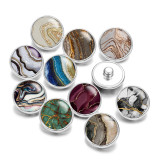 Painted metal 20mm snap buttons pattern Print   DIY jewelry