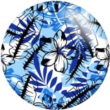Painted metal 20mm snap buttons setting sun Flower butterfly Print