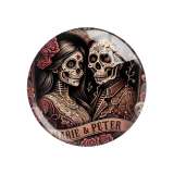 Painted metal 20mm snap buttons Halloween skull girl pattern Print  charms