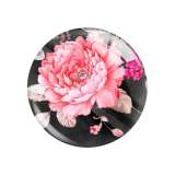 Painted metal 20mm snap buttons Flower pattern Print  charms