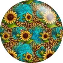Painted metal 20mm snap buttons Sunflower leopard pattern Print