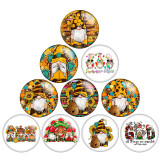 Painted metal 20mm snap buttons Christmas Cartoon Dwarf Print  charms