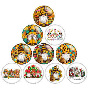 Painted metal 20mm snap buttons Christmas Cartoon Dwarf Print  charms