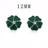 12MM flower rhinestone snap silver plated  interchangable snaps jewelry