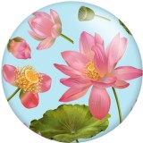 Painted metal 20mm snap buttons Flower Nurse Lotus Print