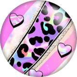 Painted metal 20mm snap buttons love color  Leopard  pattern Print  charms