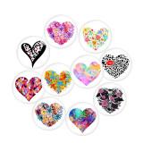 Painted metal 20mm snap buttons love Flower pattern Print  charms