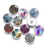 Painted metal 20mm snap buttons Pretty pattern Print   DIY jewelry