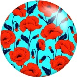 Painted metal 20mm snap buttons setting sun Flower butterfly Print